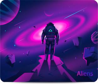 Aliens Gaming Mouse Pad, Precision, Non-Slip Rubber Base, Smooth Cloth Surface, Space Non Slip Base Mo...