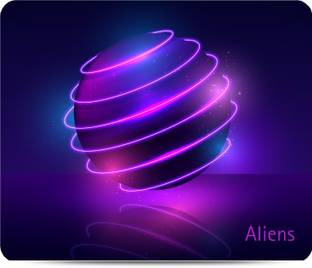 Aliens Gaming Mouse Pad,Precision,Non-Slip Rubber Base, Smooth Cloth Surface,Neon Style Non Slip Base Dual Sided Mousepad