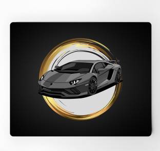 VIBEPRINT Black Lambo Printed Mouse Pad/ Gaming Mouse Pad for Computer/Laptop Non Slip Base Mousepad