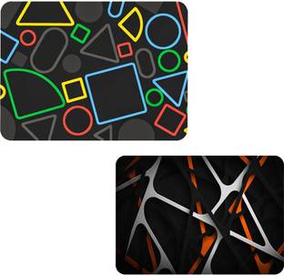 Artefact Premium Print Pattern mousepad Combo of Pack 2 Non Slip Base Mousepad