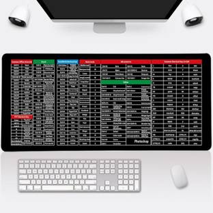 SMB ENTERPRISES Large Office Software Excel English Shortcut Keys Mouse Pad Non Slip Base Mousepad
