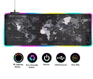 ENTWINO RGB Gaming Mouse Pad, Keyboard Pad, 14 Lighting Mode, Laptop Anti Slip Surface Non Slip Base Mousepad