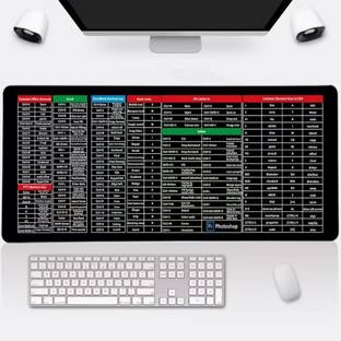 HAPYSA Mouse Pad Large English Shortcut Keys Gaming Writing Desk Mats for Office Home Non Slip Base Dual Sided Mousepad