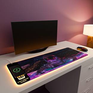 JCBL Accessories 2-IN-1 RGB Mouse Pad with 15W Wireless Charger For Office & Home Gaming Keyboard Mousepad