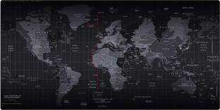 Inovera World Map Extended Gaming Mouse Pad Mat (Black) Mousepad