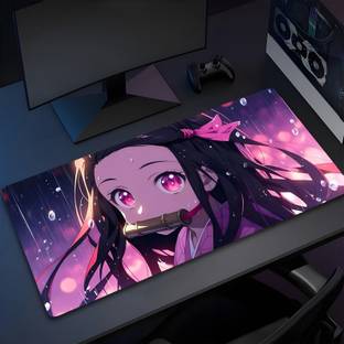 Eshaaver Laptop & Desktop Mat Nezuko Kamado Animie Printed Anti-Fray Cloth & Spill Proof Mousepad