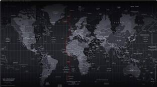 Aliens World Map Extended Gaming Mouse Pad, Stitched Edges, Non-Slip Base Non Slip Base Mousepad