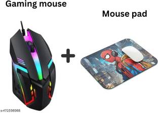 rssh creation Mouse Pad With Mouse Combo Set Non Slip Base Dual Sided Mousepad