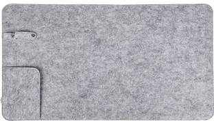 OON Large Felt Desk Mat Mouse Pad for Office & Gaming with 1 Pocket & 2 Holders –(Grey) Desk Organizer Non Slip Base Mousepad