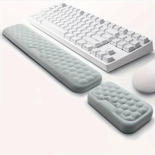 Finzatik Keyboard Mouse Wrist Rest,Keyboard Pad Upgrade Enlarge Gel Memory Foam Set Non Slip Base Mousepad