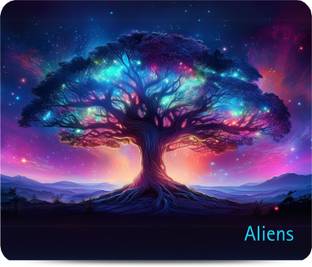 Aliens Gaming Mouse Pad, Precision, Non-Slip Rubber Base, Smooth Cloth Surface, Space Non Slip Base Mousepad