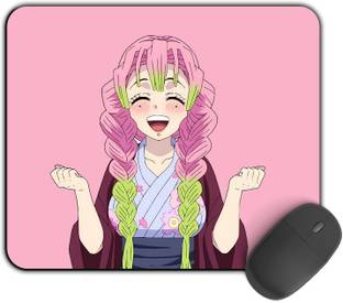 Kirmada Printed Designer Mouse Pad Mitsuri Smile Non-Slip Demon Slayer Non Slip Base Mousepad