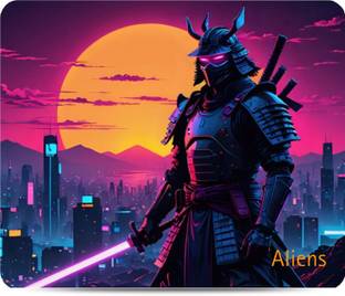 Aliens Gaming Mouse Pad,Precision,Non-Slip Rubber Base, Smooth Cloth Surface,Neon Style Non Slip Base ...