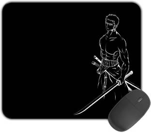 Kirmada Gaming Mouse Pad - Black And White Zoro (One Piece) Smooth Surface Non Slip Base Mousepad