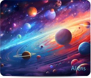Aliens Gaming Mouse Pad, Precision, Non-Slip Rubber Base, Smooth Cloth Surface, Space Non Slip Base Mo...