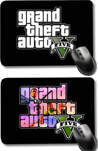 Nexix GTA V Theme Printed Mousepad, Gaming Mousepad (Pack Of 2) Non Slip Base Mousepad