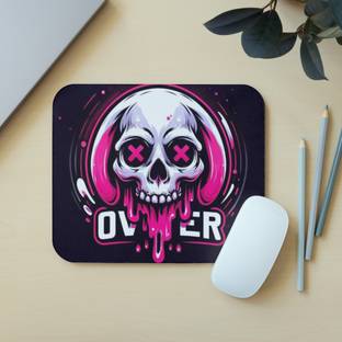 makekart Esports Drip Skull Logo Pink/Black Desk Mat Non Slip Base Mousepad
