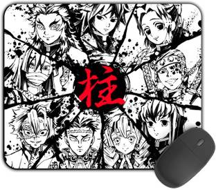 Kirmada Printed Designer Mouse Pad B&W Hashira Non-Slip Demon Slayer Non Slip Base Mousepad