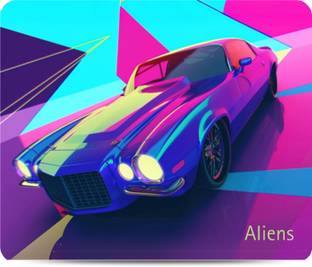 Aliens Gaming Mouse Pad,Precision,Non-Slip Rubber Base, Smooth Cloth Surface,Neon Style Non Slip Base Dual Sided Mousepad