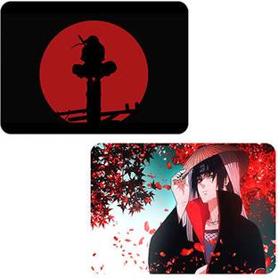 RAWAT TRADERS Itachi Uchiha & Black Anime Printed Combo Pack of 2 Smooth Control Mousepad Non Slip Base Mousepad