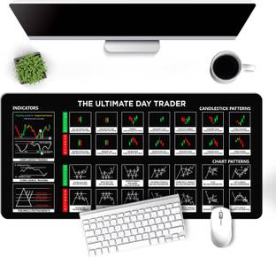 CLICKEDIN Anti-Slip Desk Pad/Mouse Pad large For Desktop Stock Market Smooth Cloth Deskpad Mousepad