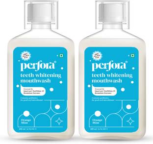 Perfora Teeth Whitening Mouthwash | Alcohol Free | Pack of 2 - Orange Mint