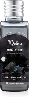 Qelica Mouthwash with Vitamin-E Kills 99.0% Germs, Prevents Bad Breath, Dental Hygiene - Sprakling Charcoal