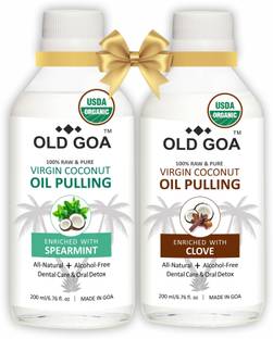 OLD GOA OIL PULLING | COMBO | SPEARMINT 200 ML AND CLOVE 200 ML | ORGANIC PRODUCT - Clove, Spearmint