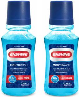 Enshine Anti-Bacterial Alcohol Free Mouthwash (Pack of 2, 150ml Each) - Cool Mint