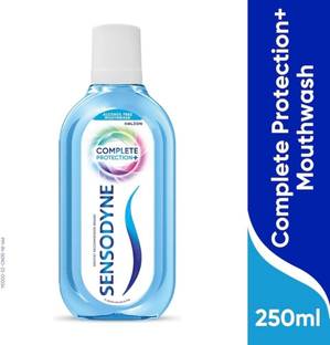 SENSODYNE Non-Alcoholic Mouthwash | Sensitive Teeth Protection | Fluoride Enriched | 250ml - Rapid Relief COOL MINT