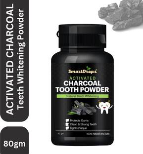 smartdrops Natural Activated Charcoal Teeth Whitening Powder for Women and Men - Charcoal