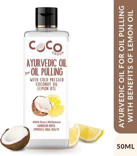 COCO CRUSH Ayurvedic Coconut Oil for Oil Pulling, Cold-pressed & Virgin | Healthy Teeth - Coconut Oil, Lemon Oil