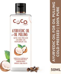 COCO CRUSH Ayurvedic Coconut Oil for Oil Pulling, Cold-pressed & Virgin | Healthy Teeth - Coconut Oil, Peppermint Oil, Clove Oil
