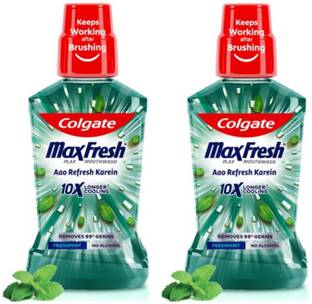 Colgate MaxFresh Plax MouthWash (500ml, Pack Of 2) - FreshMint (250ml each)