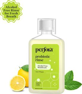 Perfora Alcohol Free Mouth Freshener with Probiotics, Hyaluronic Acid, & Vitamin C - Lemon Mint, Mouthwash