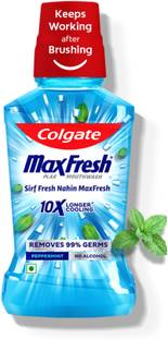 Colgate Maxfresh Plax Antibacterial Mouthwash, 24/7 Fresh Breath - Peppermint Fresh