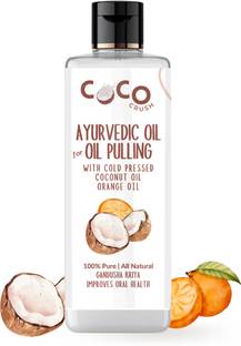 COCO CRUSH Ayurvedic Coconut Oil for Oil Pulling, Cold-pressed & Virgin | Citrus Flavour - Coconut Oil, Orange Oil