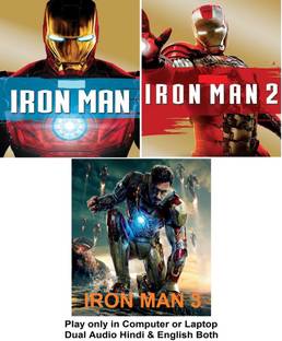 Iron Man 1 , 2 , 3 (3 Movies) in Hindi & English both play only in Computer or Laptop HD Quality without Poster