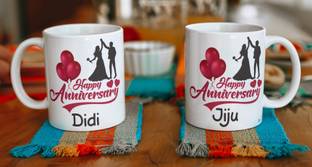 Goldencity Wedding Anniversary Gift for Didi and Jiju, Happy Marriage Anniversary Sister Ceramic Coffee Mug