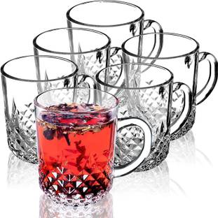 MultiZone Glass 200ML Premium Glass Tea and Coffee Cup Glass Mug, Cups Set