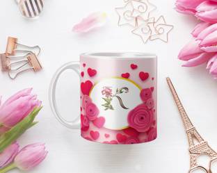 Earnam K Letter Coffee For Gift Ceramic Coffee Ceramic Coffee Mug