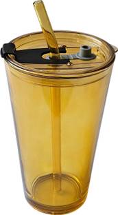AndMCartel Glass Travel Sipper Tumbler with Straw and Lid Glass Coffee Mug