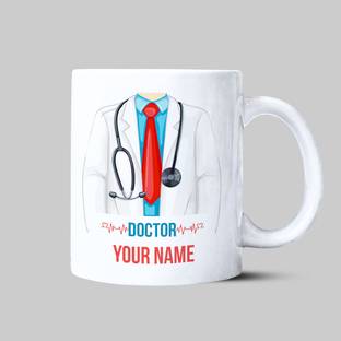 badri creations Doctor Name Super White Coffee Ceramic Coffee Mug