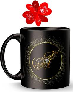 Fifth and Moon Birthday Gift Letter A for wife husband girlfriend boyfriend on Birthday love Valentines Day and Anniversary  सिरेमिक मग