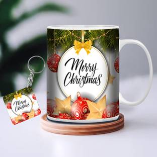 GiftWeb Merry Christmas Gift Ceramic Coffee (325 ml) Ceramic Coffee Mug