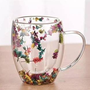 NIYA TRENDZ Double Wall Clear Glass Coffees Glass Coffee Mug