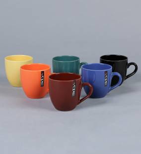 SRS ENTERPRISES Pack of 1 Ceramic Beautiful & Stylist, Regular Shape Multicolor Tea/Coffee Cups, Best For HOME/OFFICE Regular Use (Set of 6)