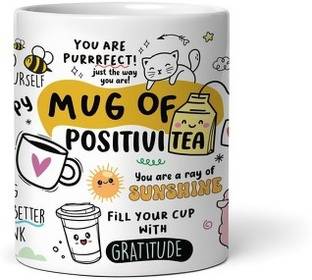 Abhi Crafts The of PositivTea mugs, Jokes Printed mug , Tea ceramic Ceramic Coffee Mug