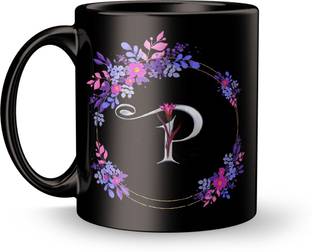 Plakasha creations Letter P design print gift for Girlfriend , Friend Ceramic Coffee Mug