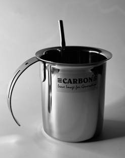 Carbon Straw Glass with Handle Glass Water/Juice Glass